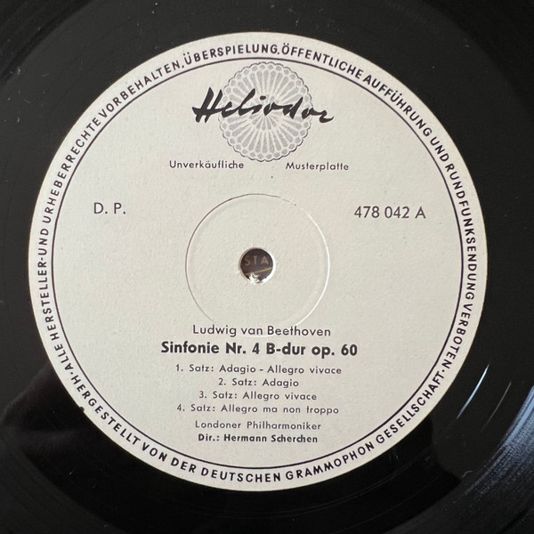 Cover Beethoven* - Londoner Philharmoniker* Dirigent: Hermann Scherchen - Sinfonie Nr. 4 & 5 (LP, Album, Mono, Promo) Schallplatten Ankauf