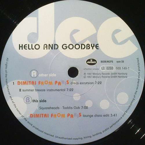 Cover Dee - Hello And Goodbye (12) Schallplatten Ankauf