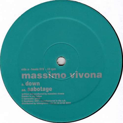 Cover Massimo Vivona - Down / Sabotage (12) Schallplatten Ankauf