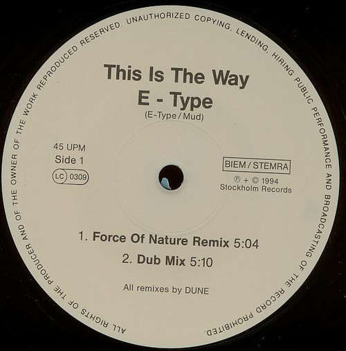 Cover E-Type - This Is The Way (2x12, Promo) Schallplatten Ankauf