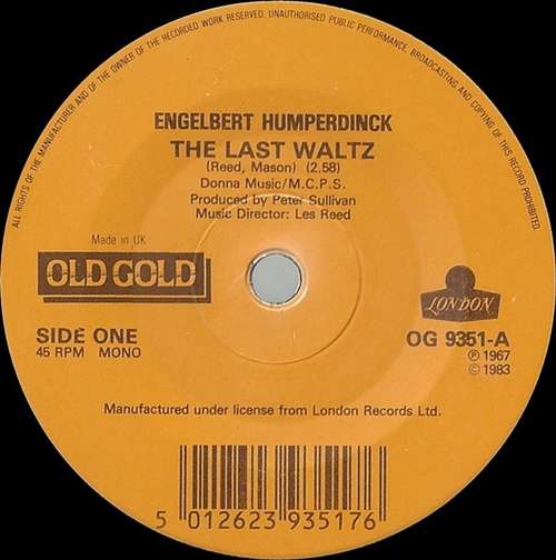 Cover Engelbert Humperdinck - The Last Waltz / Am I That Easy To Forget (7, Mono, RP) Schallplatten Ankauf