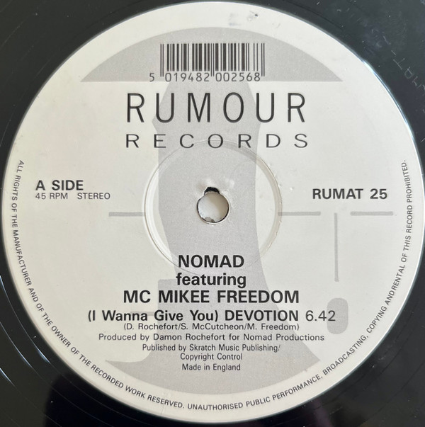 Cover Nomad Featuring MC Mikee Freedom - (I Wanna Give You) Devotion (12, Rum) Schallplatten Ankauf