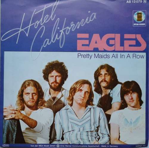 Cover Eagles - Hotel California (7, Single, RE) Schallplatten Ankauf