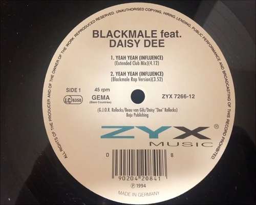 Bild Blackmale* Feat. Daisy Dee - Yeah Yeah (Influence) (12, Maxi) Schallplatten Ankauf