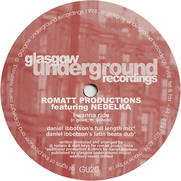Cover Romatt Productions* Featuring Nedelka* - I Wanna Ride (12) Schallplatten Ankauf