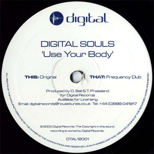 Cover Digital Souls - Use Your Body (12) Schallplatten Ankauf
