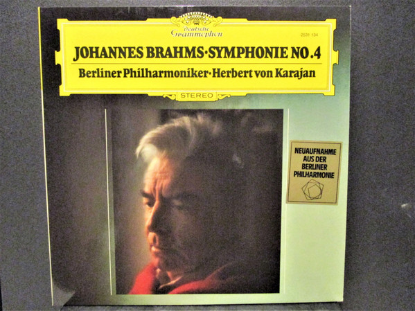 Cover Johannes Brahms – Berliner Philharmoniker · Herbert von Karajan - Symphonie No. 4 (LP) Schallplatten Ankauf