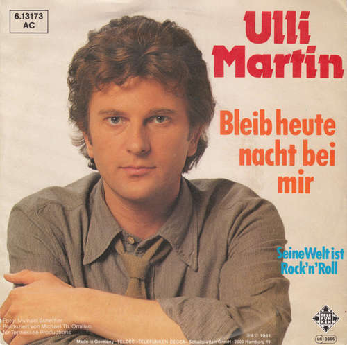 Cover Ulli Martin - Bleib Heute Nacht Bei Mir (7, Single) Schallplatten Ankauf