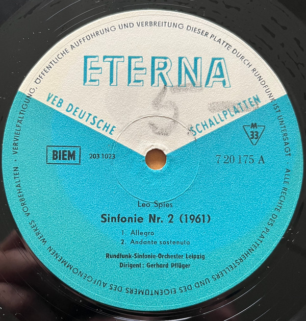 Cover Leo Spies - Sinfonie Nr. 2 (1961) (10) Schallplatten Ankauf