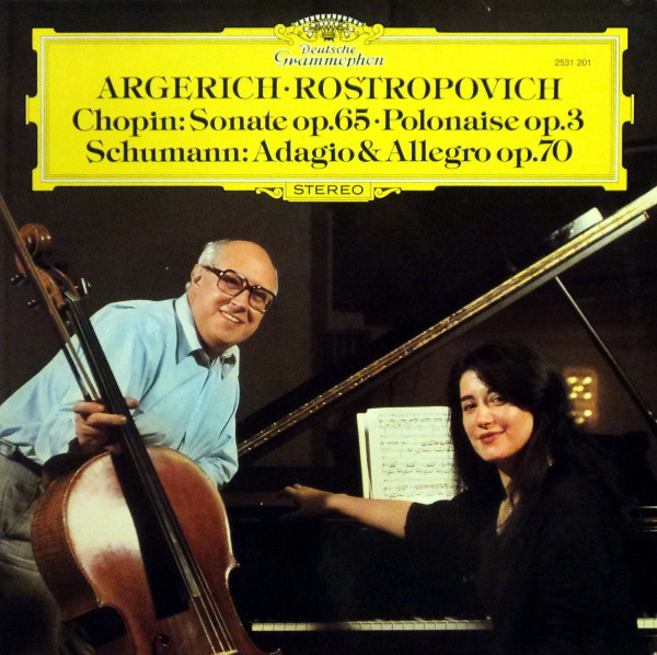 Cover Argerich* · Rostropovich* – Chopin* / Schumann* - Sonate Op. 65 · Polonaise Op. 3 / Adagio & Allegro Op. 70 (LP, Album) Schallplatten Ankauf