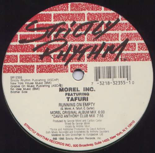 Cover Morel Inc. Featuring Tafuri - Running On Empty (12) Schallplatten Ankauf