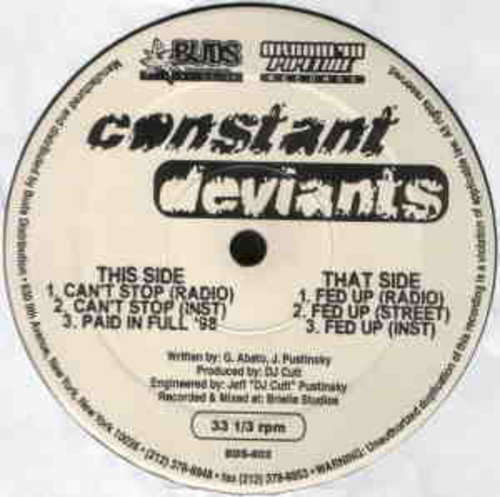Cover Constant Deviants - Can't Stop / Fed Up (12) Schallplatten Ankauf