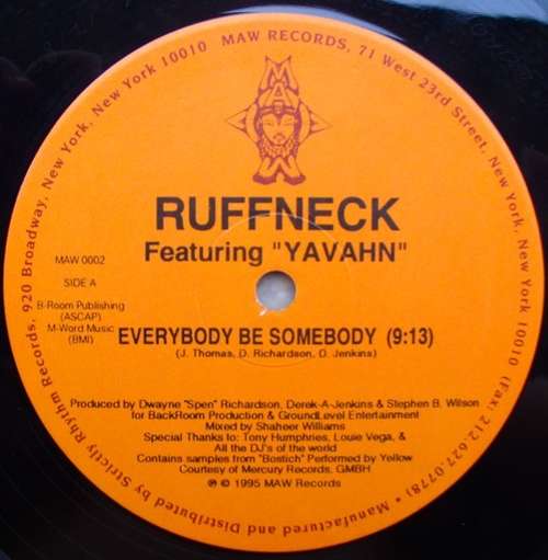 Cover Ruffneck Featuring Yavahn - Everybody Be Somebody (12) Schallplatten Ankauf