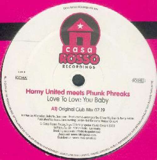 Cover Horny United Meets Phunk Phreaks - Love To Love You Baby (12) Schallplatten Ankauf