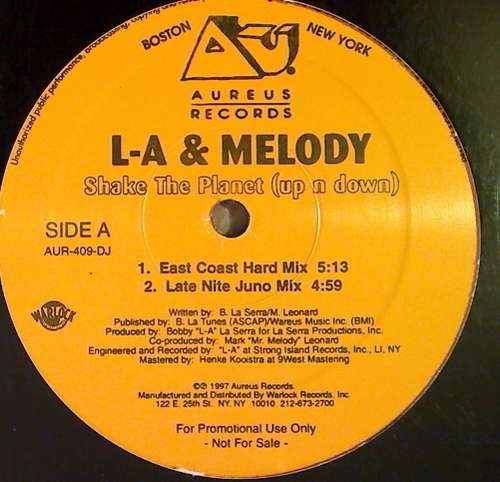 Cover L-A & Melody - Shake The Planet (Up N Down) (12, Promo) Schallplatten Ankauf