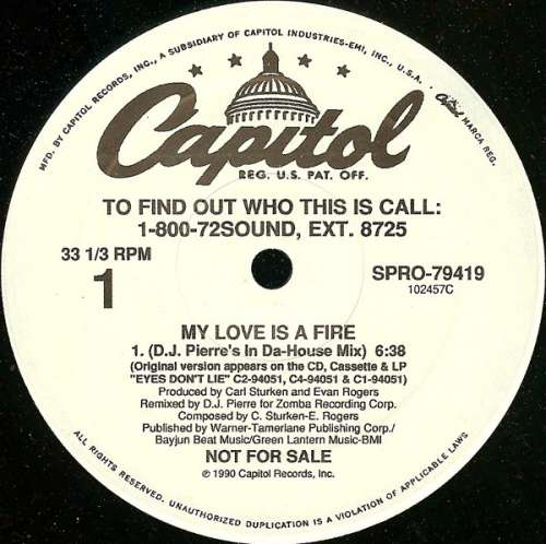 Cover Donny Osmond - My Love Is A Fire (DJ Pierre Remixes) (12, Promo) Schallplatten Ankauf