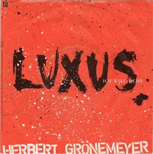 Cover Herbert Grönemeyer - Luxus (7, Single) Schallplatten Ankauf