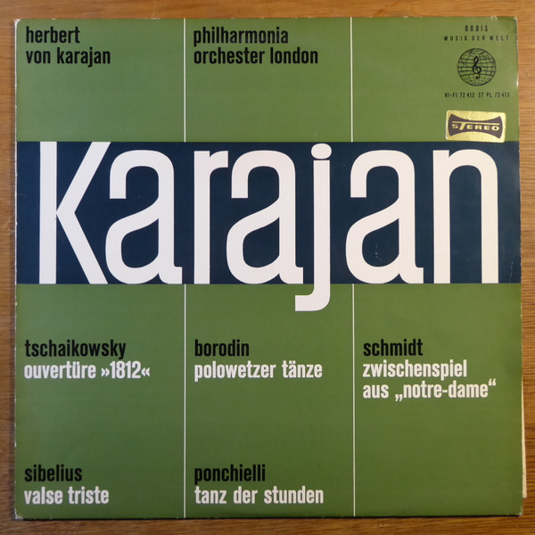 Cover Tschaikowsky*, Sibelius*, Borodin*, Schmidt*, Ponchielli*, Herbert von Karajan, Philharmonia Orchester London* - Karajan (LP, Comp) Schallplatten Ankauf