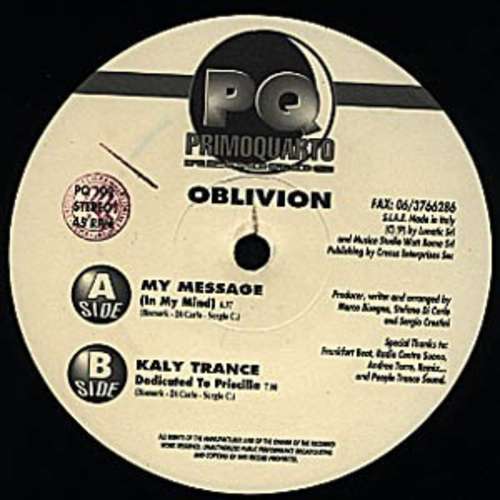 Cover My Message / Kaly Trance Schallplatten Ankauf
