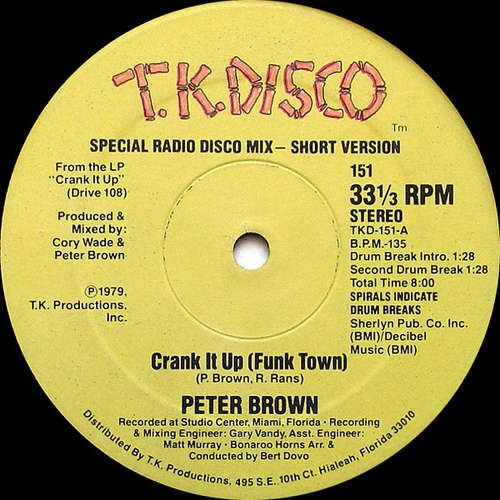 Cover Peter Brown (2) - Crank It Up (Funk Town) (12) Schallplatten Ankauf