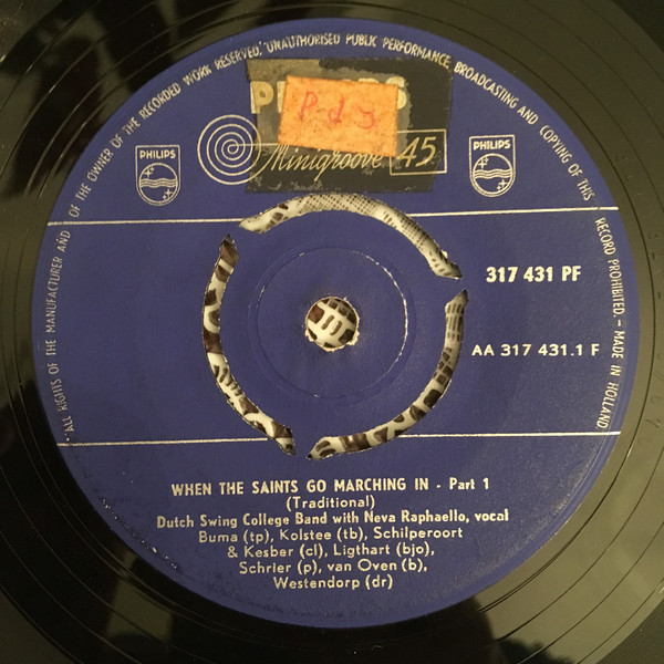 Cover The Dutch Swing College Band And Neva Raphaello - When The Saints Go Marching In (7, Single) Schallplatten Ankauf