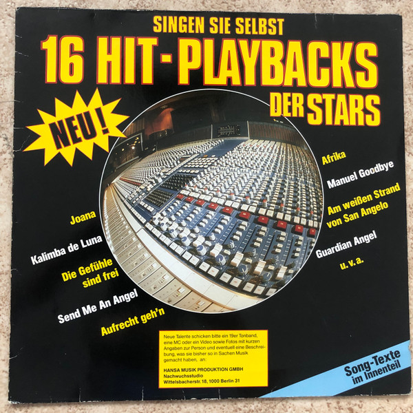 Cover Unknown Artist - 16 Hit-Playbacks Der Stars (LP) Schallplatten Ankauf