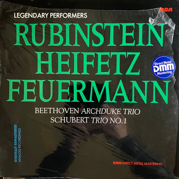 Cover Beethoven* / Schubert*, Rubinstein*, Heifetz*, Feuermann* - Trio Op. 97 (Archduke) / Trio Op. 99 (LP, Comp, Mono, RM) Schallplatten Ankauf