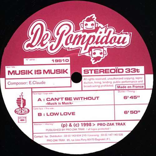 Cover De Pompidou - Musik Is Musik (12) Schallplatten Ankauf