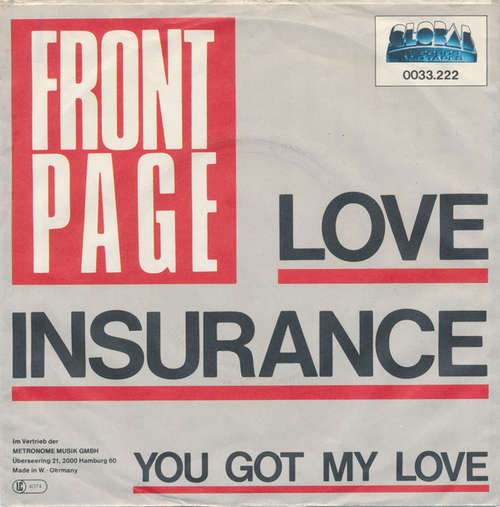 Cover Front Page (2) - Love Insurance (7, Single) Schallplatten Ankauf