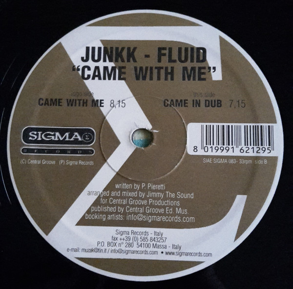 Cover Junkk Fluid - Came With Me (12) Schallplatten Ankauf