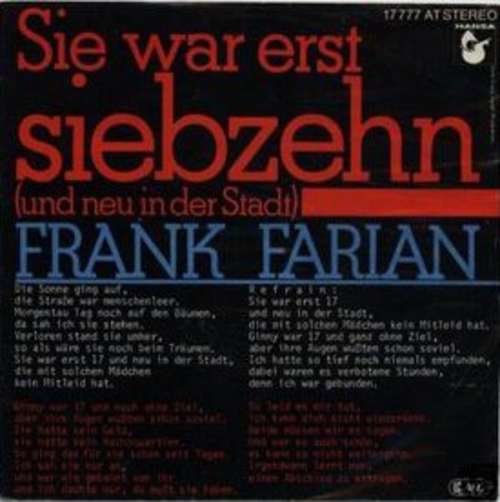 Cover Frank Farian - Sie War Erst Siebzehn (Und Neu In Der Stadt) (7, Single) Schallplatten Ankauf