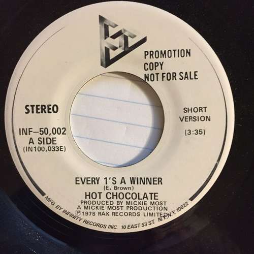 Cover Hot Chocolate - Every 1's A Winner  (7, Single, Promo) Schallplatten Ankauf
