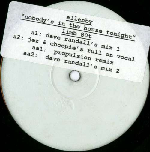 Cover Allenby - Nobody's In The House Tonight (12, W/Lbl, Sti) Schallplatten Ankauf