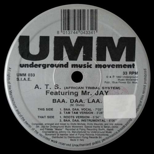 Cover A. T. S. (African Tribal System)* Featuring Mr. Jay* - Baa. Daa. Laa. (12) Schallplatten Ankauf