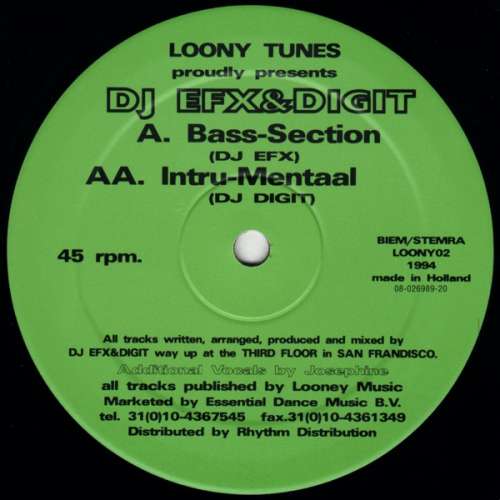 Cover DJ EFX & Digit* - Bass-Section / Intru-Mentaal (12) Schallplatten Ankauf