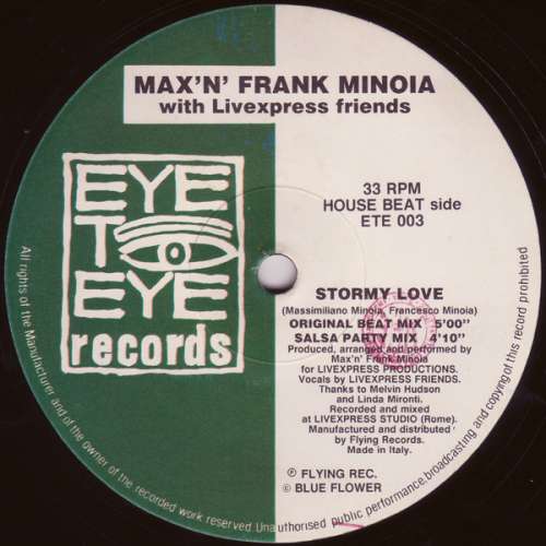 Cover Max 'N' Frank Minoia - Stormy Love (12) Schallplatten Ankauf
