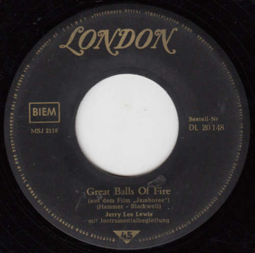 Cover Jerry Lee Lewis - Great Balls Of Fire / Mean Woman Blues (7, Single, Tri) Schallplatten Ankauf