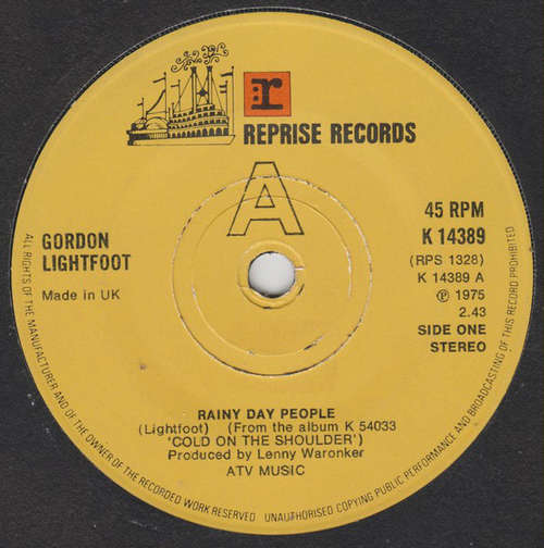 Bild Gordon Lightfoot - Rainy Day People (7, Single) Schallplatten Ankauf