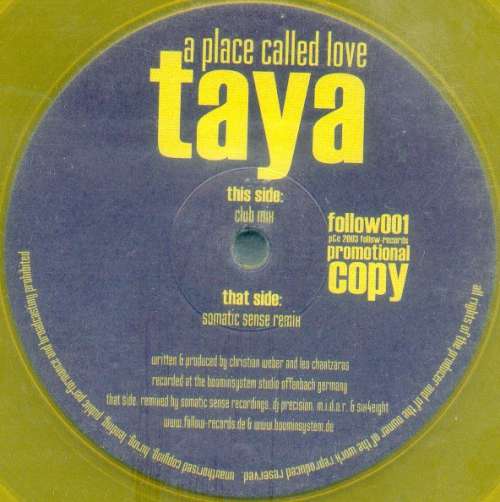 Cover Taya - A Place Called Love (12, Promo, Yel) Schallplatten Ankauf