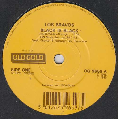 Cover Los Bravos - Black Is Black / I Don't Care (7, RE) Schallplatten Ankauf