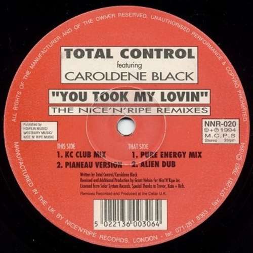 Cover Total Control Featuring Caroldene Black - You Took My Lovin (The Nice 'N' Ripe Remixes) (12) Schallplatten Ankauf