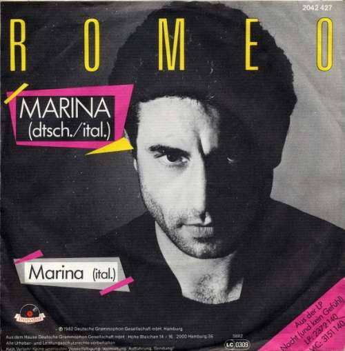 Cover Romeo* - Marina (7, Single) Schallplatten Ankauf