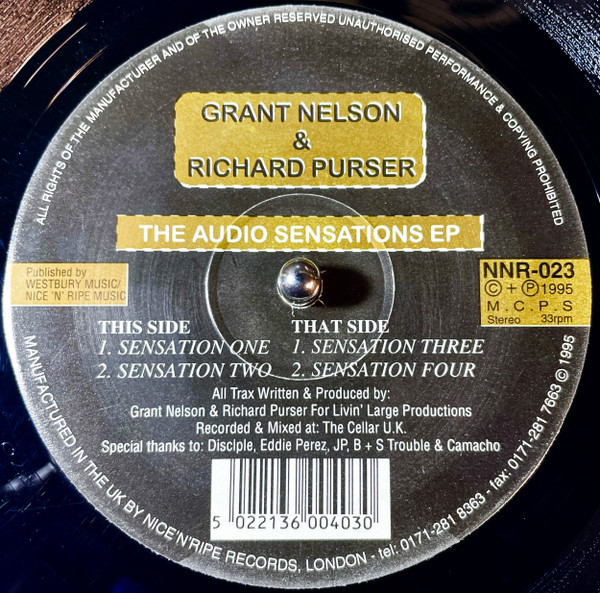 Cover Grant Nelson & Richard Purser - The Audio Sensations EP (12, EP) Schallplatten Ankauf