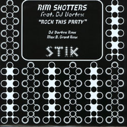 Cover Rim Shotters Feat. DJ Vortex - Rock This Party (12) Schallplatten Ankauf