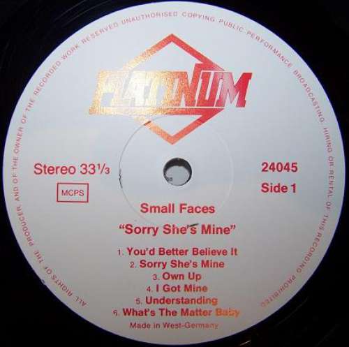 Cover Small Faces - Sorry She's Mine (LP, Comp) Schallplatten Ankauf