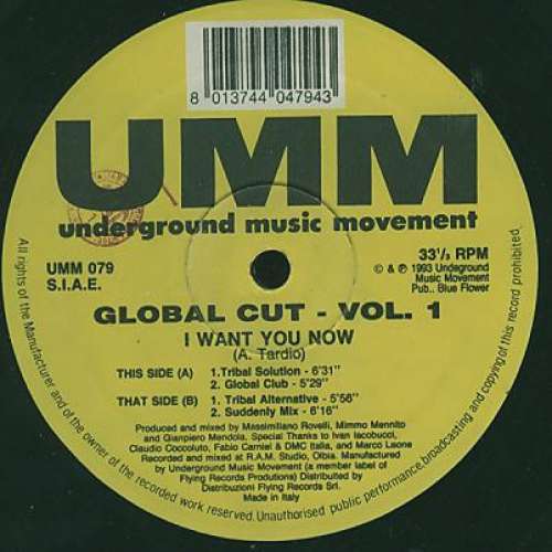 Cover Global Cut - Vol. 1 (I Want You Now) (12) Schallplatten Ankauf
