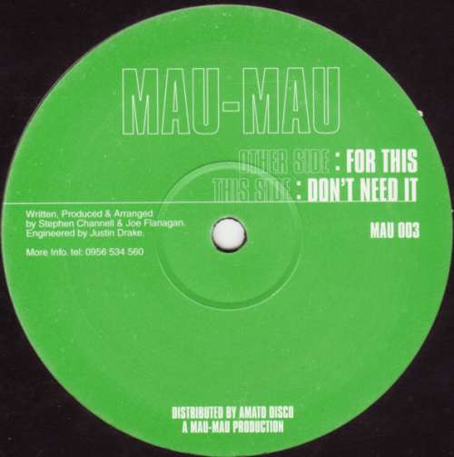 Cover Mau-Mau - For This / Don't Need It (12) Schallplatten Ankauf