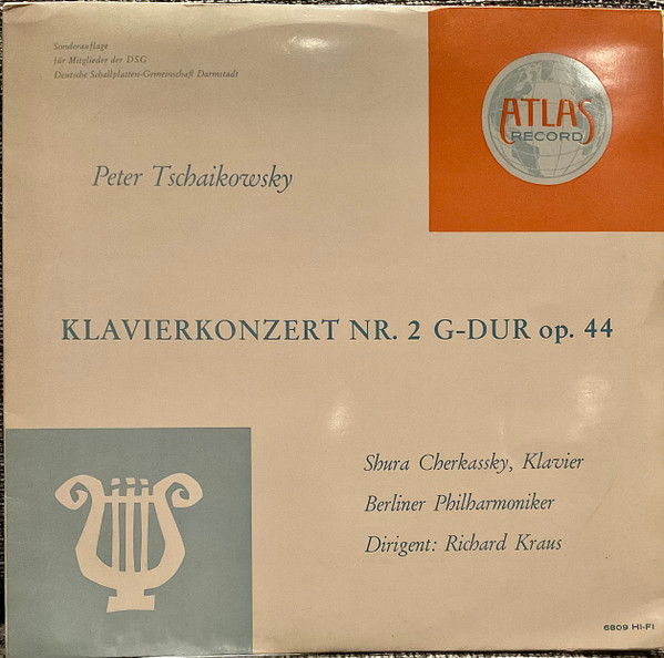 Cover Peter Tschaikowsky*, Richard Kraus, Berliner Philharmoniker, Shura Cherkassky - Klavierkonzert Nr. 2 G-DUR Op. 44 (LP, Album, Mono, Club) Schallplatten Ankauf