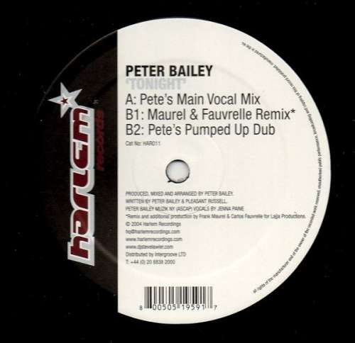 Cover Peter Bailey - Tonight (12) Schallplatten Ankauf