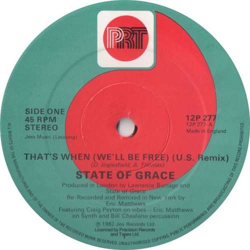 Cover State Of Grace (3) - That's When (We'll Be Free) (U.S. Remix) (12) Schallplatten Ankauf